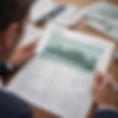 Conceptual image of a person reviewing financial documents