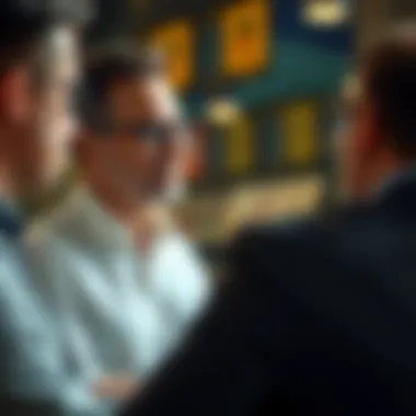 Engaging with Stock Advisors Illustration of stock advisor consultation