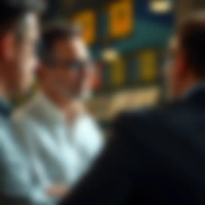 Engaging with Stock Advisors Illustration of stock advisor consultation