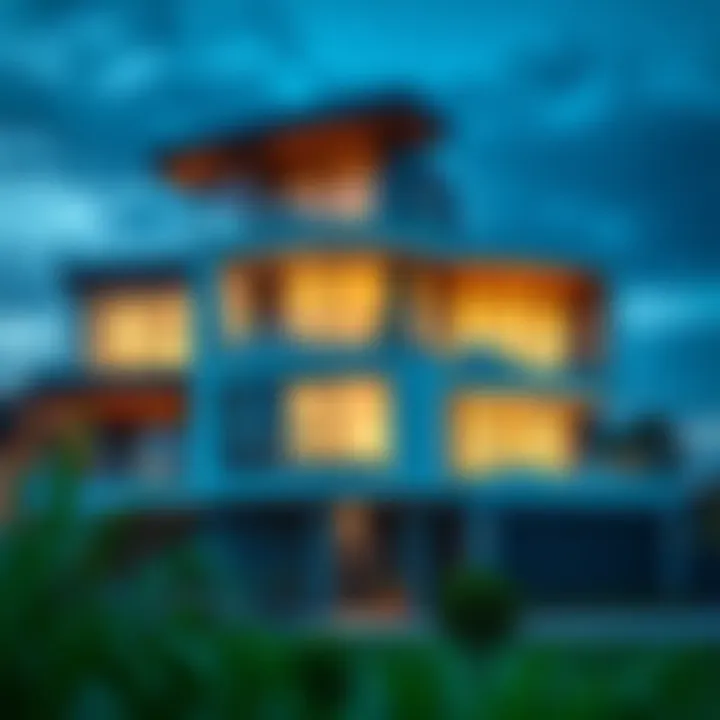 Showcase of a Modern Architectural Masterpiece A completed house showcasing modern architecture