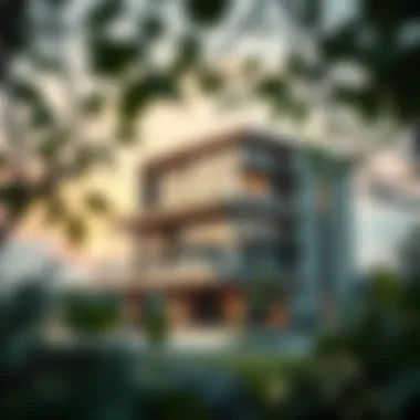 Sustainable Architecture in Fair Trade Real Estate A modern sustainable building representing fair trade real estate principles