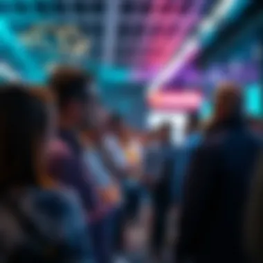 Networking event with individuals engaging in discussions