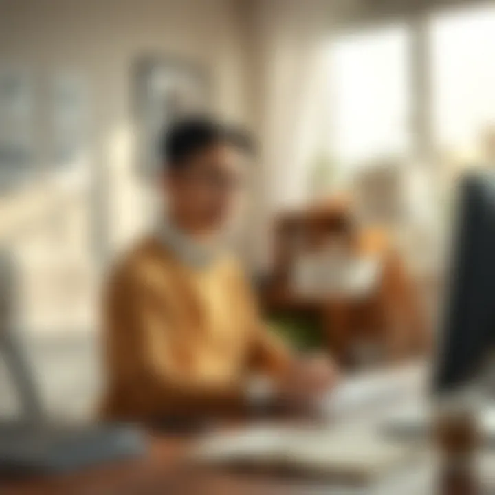 Confidently Filing Taxes from Home Individual confidently filing taxes from a home office setup