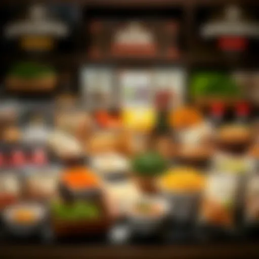 An assortment of gourmet food products displayed online