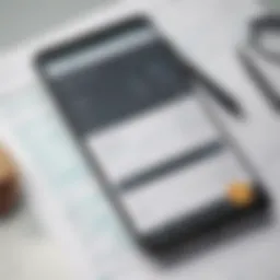 A sleek interface of an invoice app on a digital device