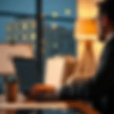 Realtor Engaged with CMA Software Realtor utilizing CMA software on a laptop