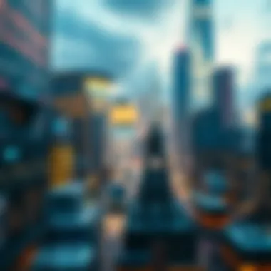 Future Market Trends in Careers A futuristic cityscape reflecting market trends