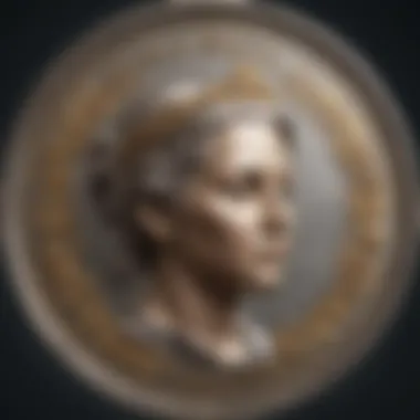 Detailed close-up of a rare coin highlighting its unique features