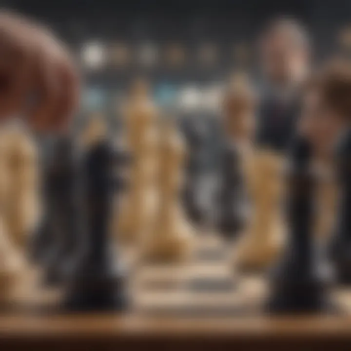 A strategic chessboard symbolizing negotiation strategies