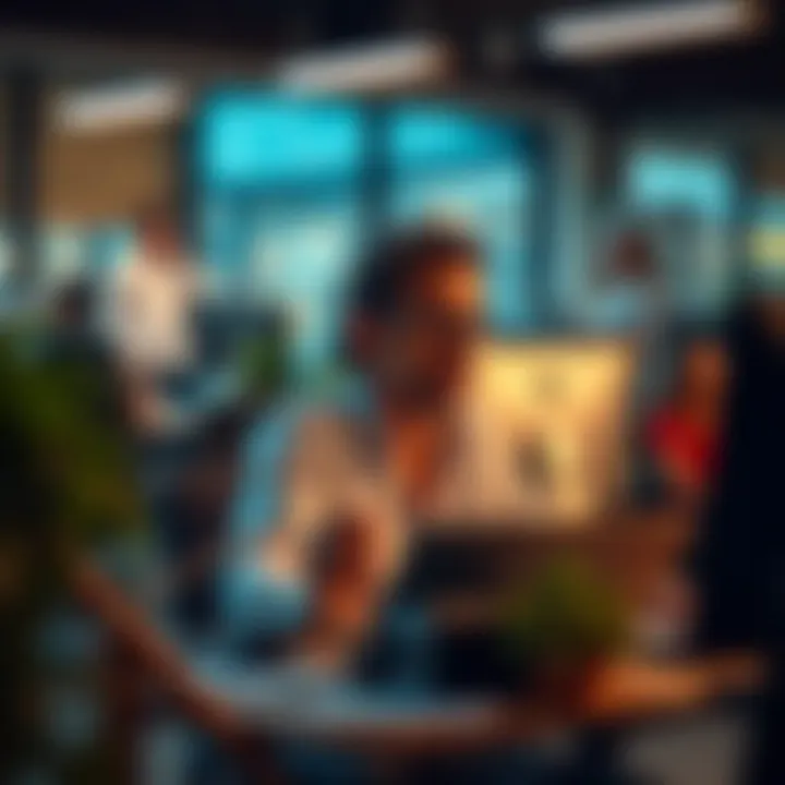 The Rise of Remote Work in Today's Job Market An office setting with individuals engaged in remote work