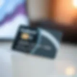 A close-up of a credit card showcasing modern design elements.