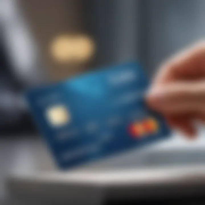 Illustration of a credit card with contact information for customer service.