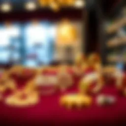 Elegant gold and silver jewelry displayed on a velvet background