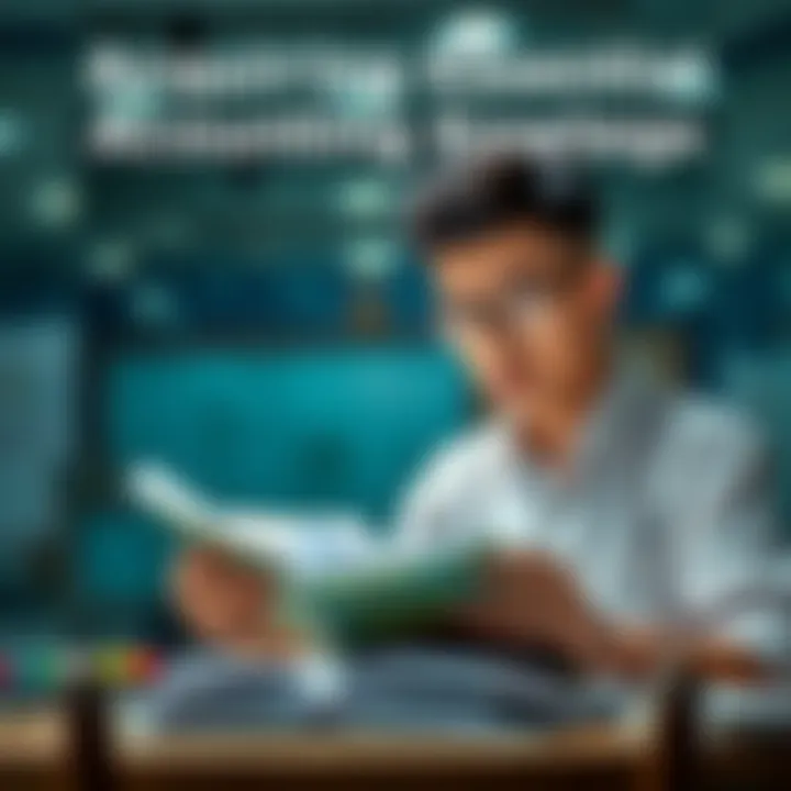 Acquiring Essential Accounting Knowledge Illustration of a person studying accounting textbooks