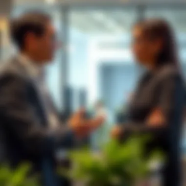 Engaging Conversations with Real Estate Agents Professional real estate agent discussing with a client