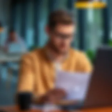 Reviewing Remote Work Tax Deductions Professional reviewing tax deductions related to remote work