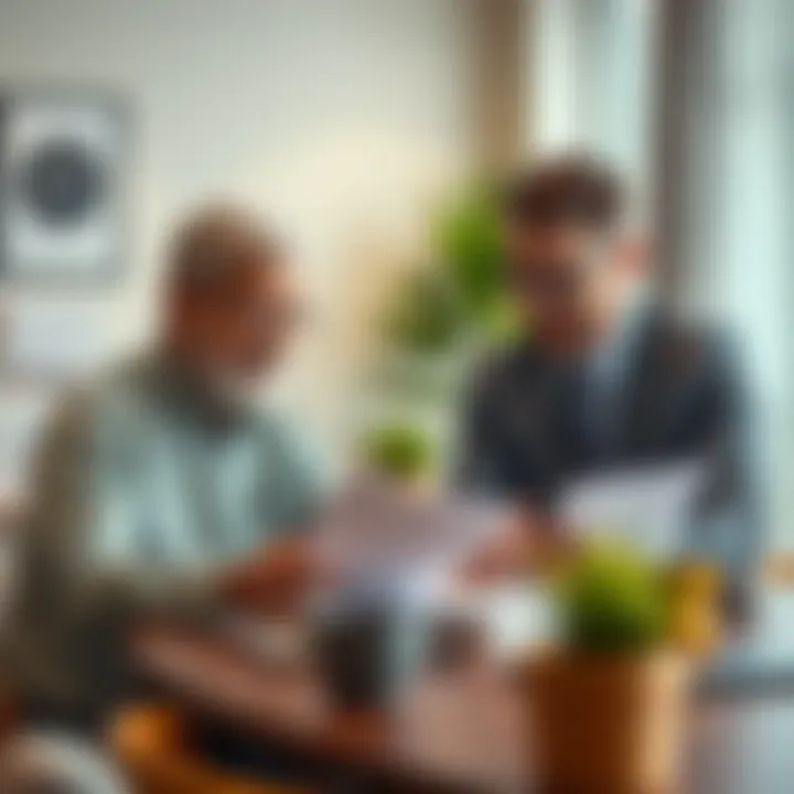 Informed Decision Making Client reviewing insurance documents with an agent