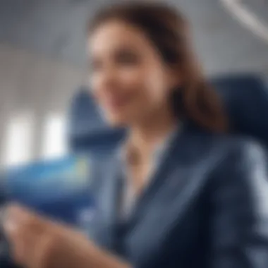 A traveler enjoying the benefits of rewards points while flying with JetBlue.