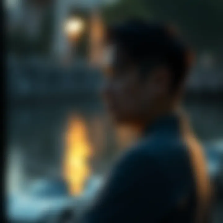 A person contemplating financial decisions in a serene environment.