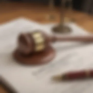 A gavel resting on a law book indicating legal authority