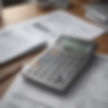 Calculator and financial documents on a desk