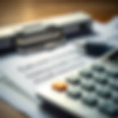 A close-up of a calculator and health insurance forms