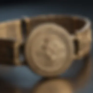 A detailed view of hallmark stamps on a vintage bracelet indicating authenticity