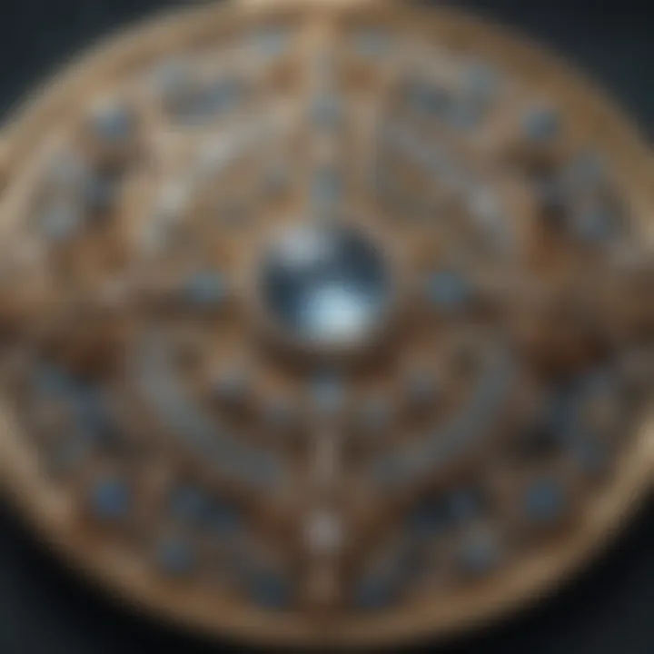 Close-up of an ornate vintage brooch showcasing intricate craftsmanship